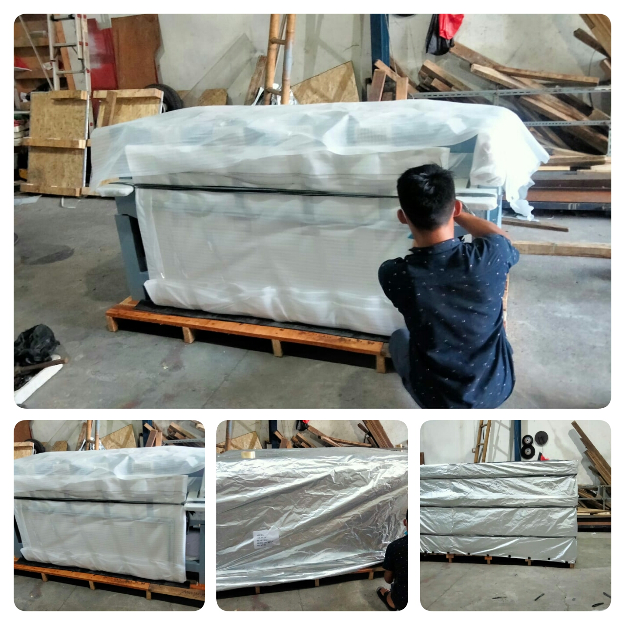 Proses Pengemasan (Packing) Mesin Bordir Komputer Azura